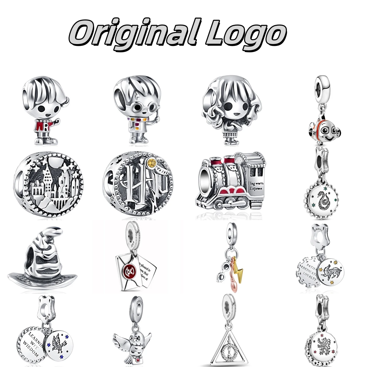 New 925 Silver Magic Hat Cute Locomotive Fish Pendants Charms Beads Fit Original Pandora Bracelet DIY Jewelry For Women 2024