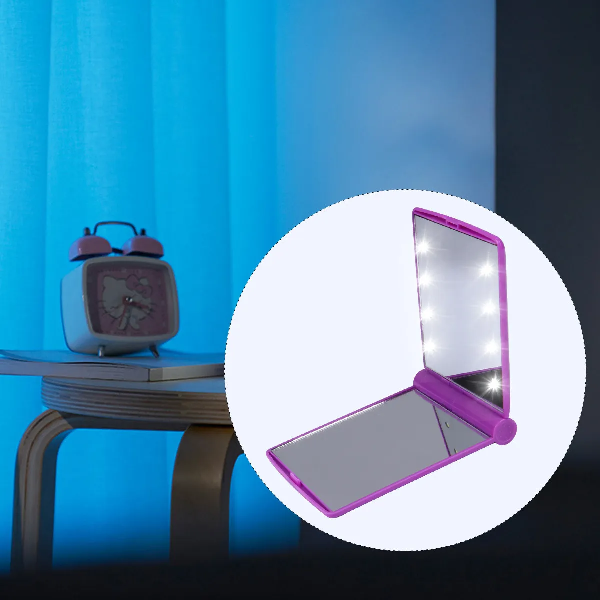 Compact Folding LED Makeup Mirror Premium Material Durable Eco-Friendly High Definition Chic Gloss Purse Handbag Portable