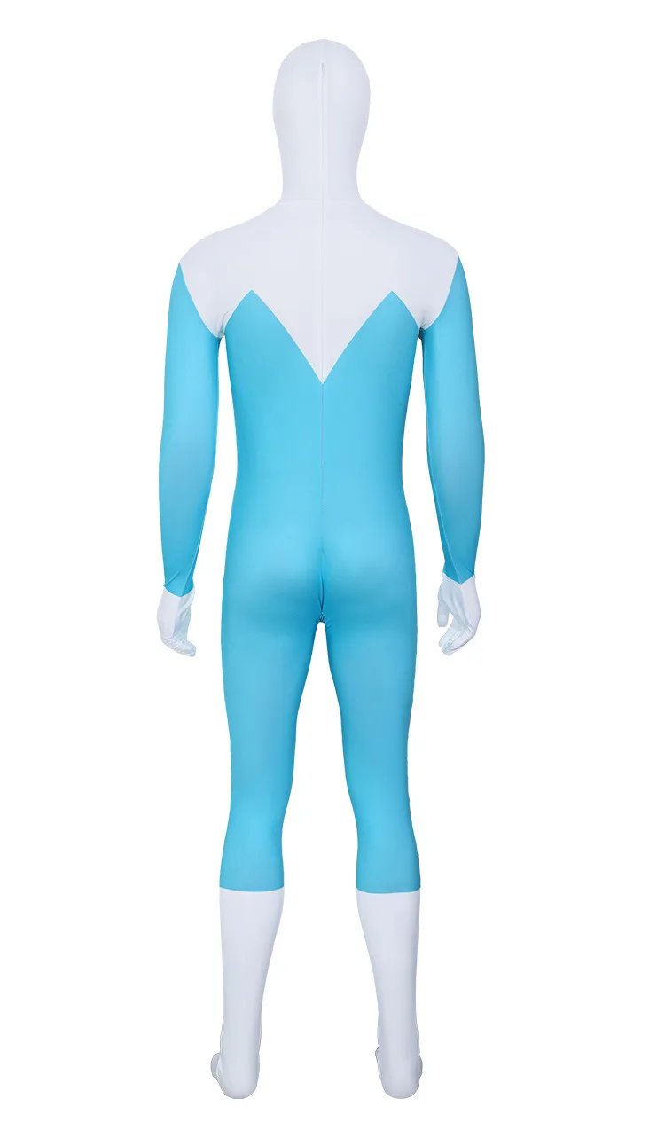 ‌The Incredibles Frozone‌ Cosplay Costume Blue White Jumpsuit Halloween Carnival Party Bodysuit Full Set Men Role Play Clothes view 5