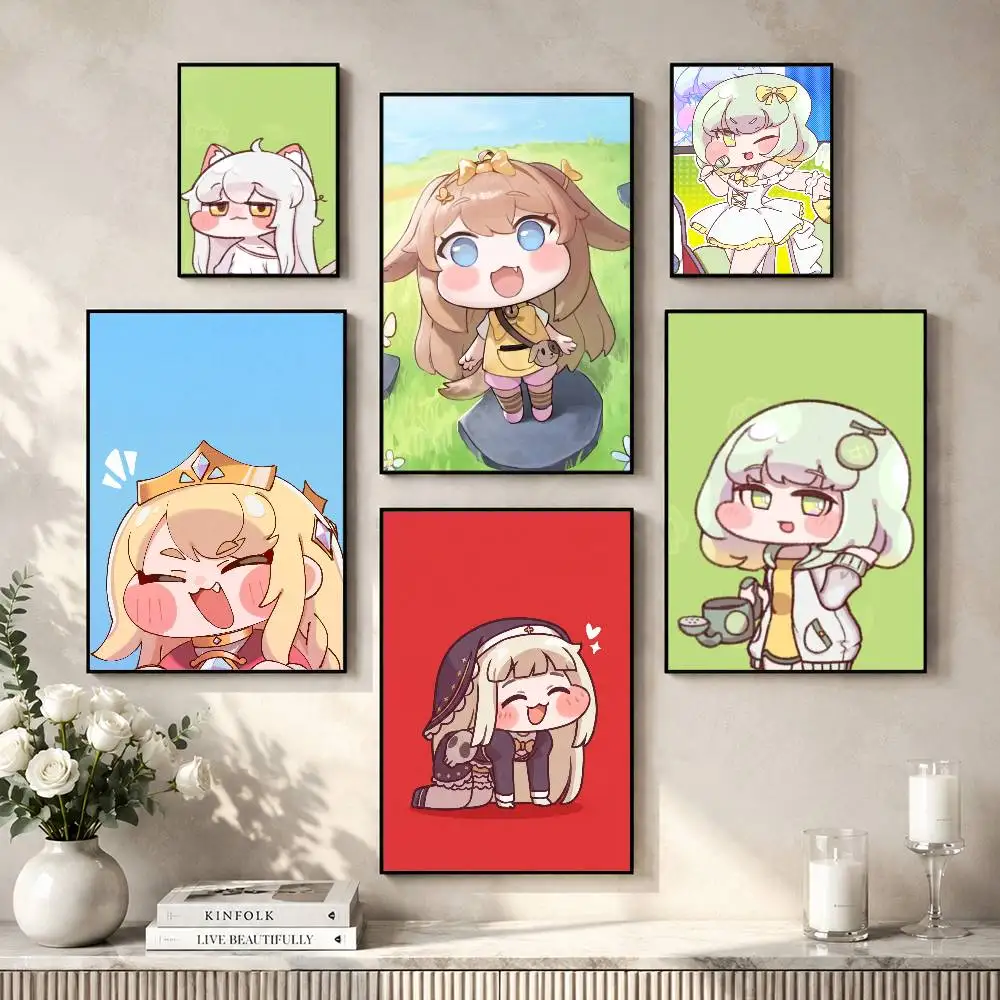 Trickcal Chibi Go G-Game Poster Versatile HD Waterproof Wall Art Self-Adhesive Decor for Any Space Ideal Gift