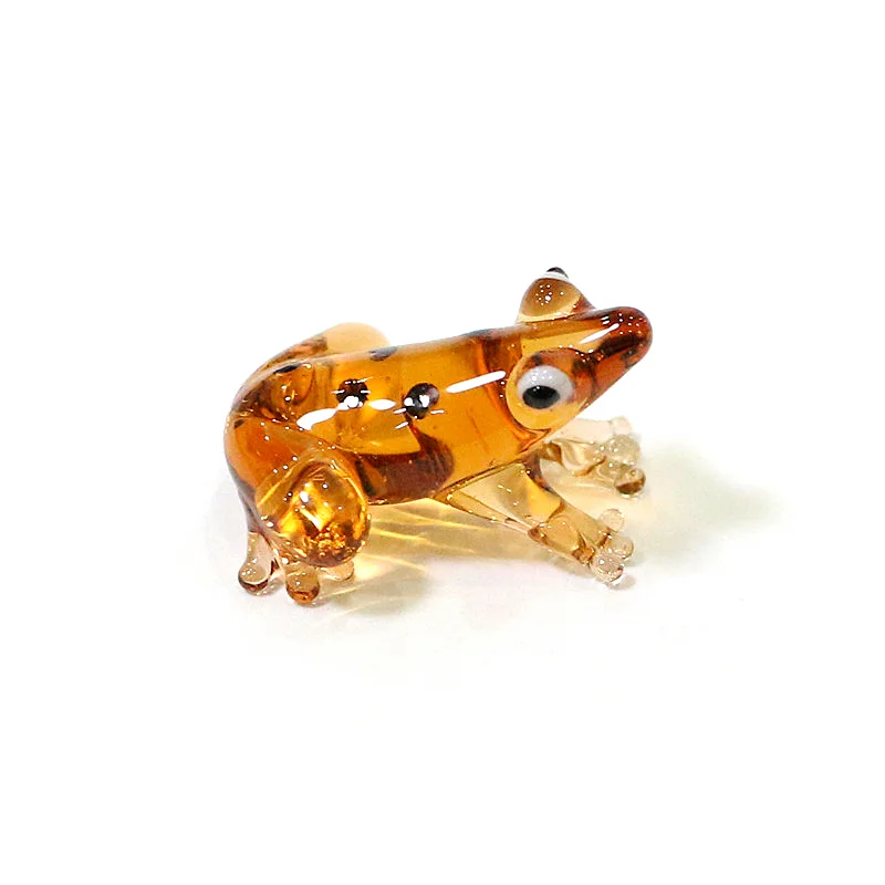 2 Stück Bunte Mini-Glas-Tierfiguren Niedliche Frosch-Miniatur-Statuen Ornamente für Zuhause Tischdekoration Feengarten Bonsai Deko-Zubehör – Detail 23
