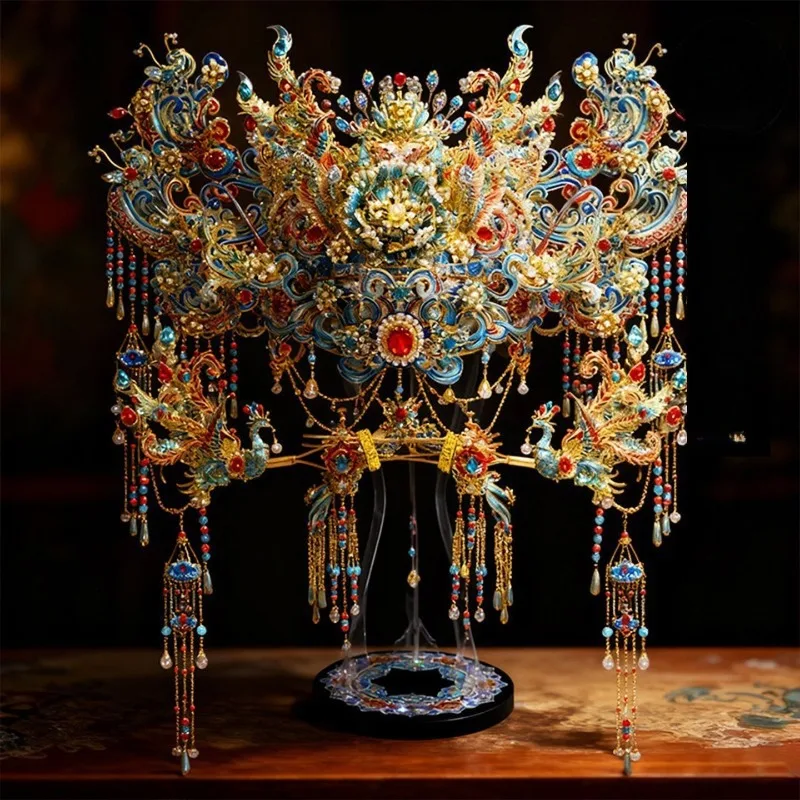 Gangda gilt silver phoenix crown handmade, three-dimensional metal puzzle ancient style to give girlfriends and girlfriends