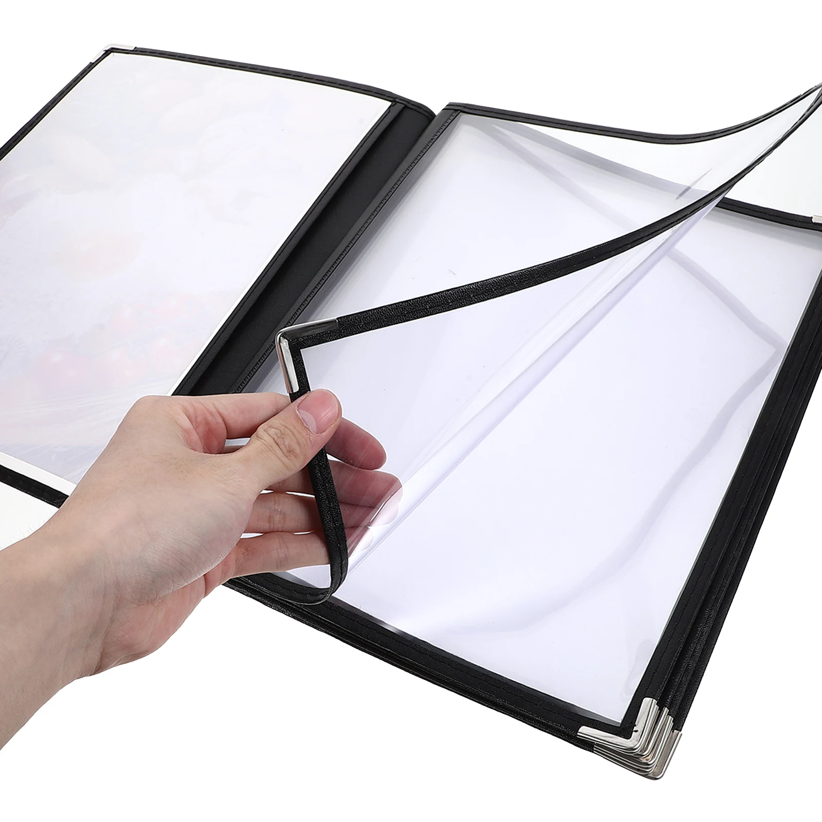 

PVC Menu Book 10 Pages 20 Sheets Clear Transparent Restaurant Supply Corner Design Meal Price Folder Stylish Hotel