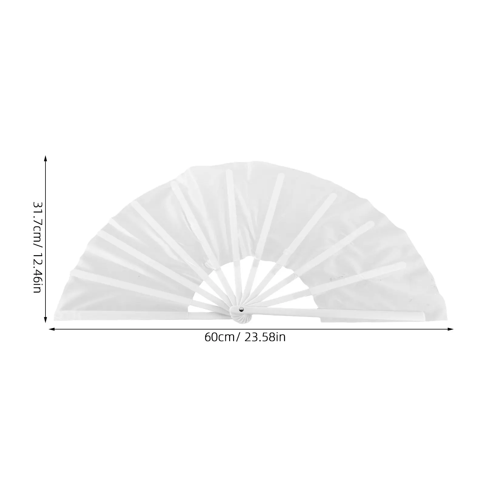 White DIY Blank Polyester Folding Fan for Tai Kung Fu Dance Performance Sublimation Printing Portable Compact Handheld