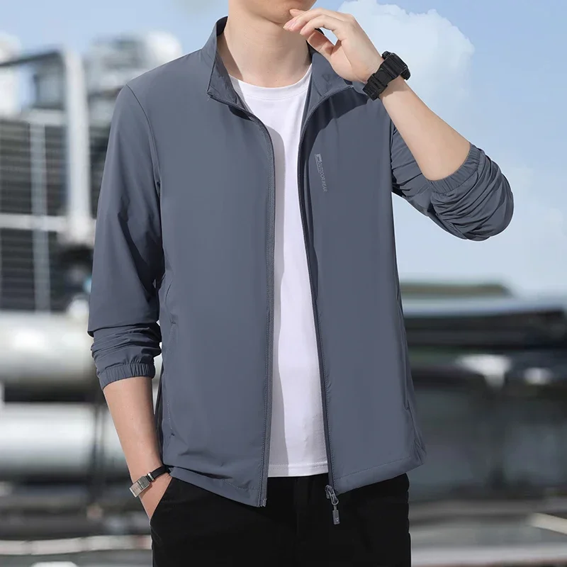 

Летняя ультратонкая мужская куртка UPF50 + устойчивая к ультрафиолетовому излучению дышащая куртка, подходящая для походов на открытом воздухе, занятий спортом и рыбалки