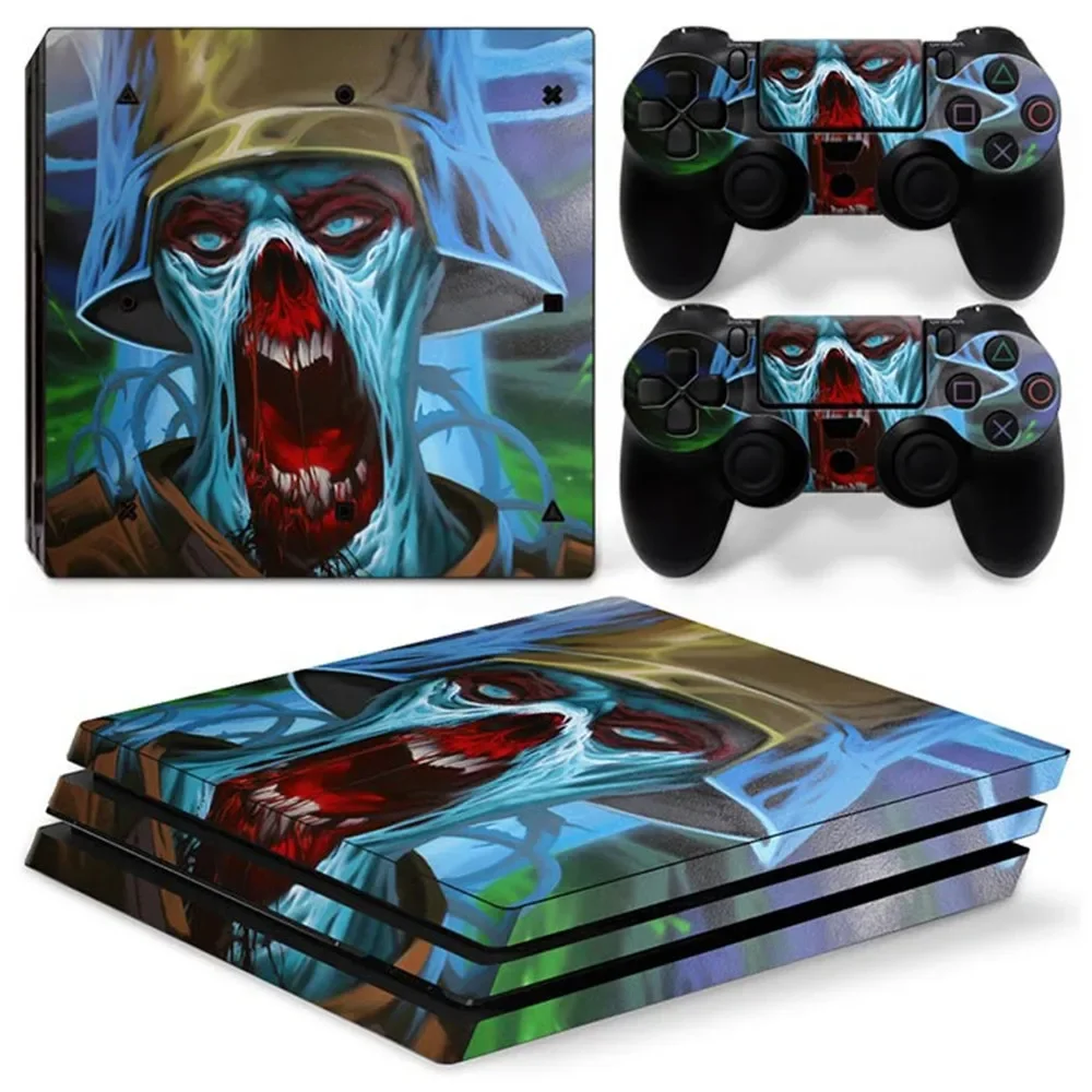 Skull design Factory Price Camo design Vinyl Skin Sticker for PS4 Pro console and Controller