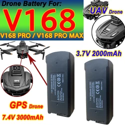 Original V168 GPS Battery 7.4V 3000mAh For V168Pro Max Drone 3.7V 2000mAh Battery For V168Pro RC Quadcopter Accessories Part