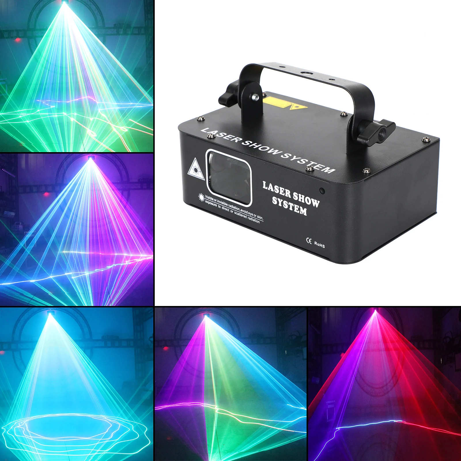 

Areyourshop 500mW DMX RGB LED Laser Beam Scanner Projector DJ Disco Party Stage Laser Light