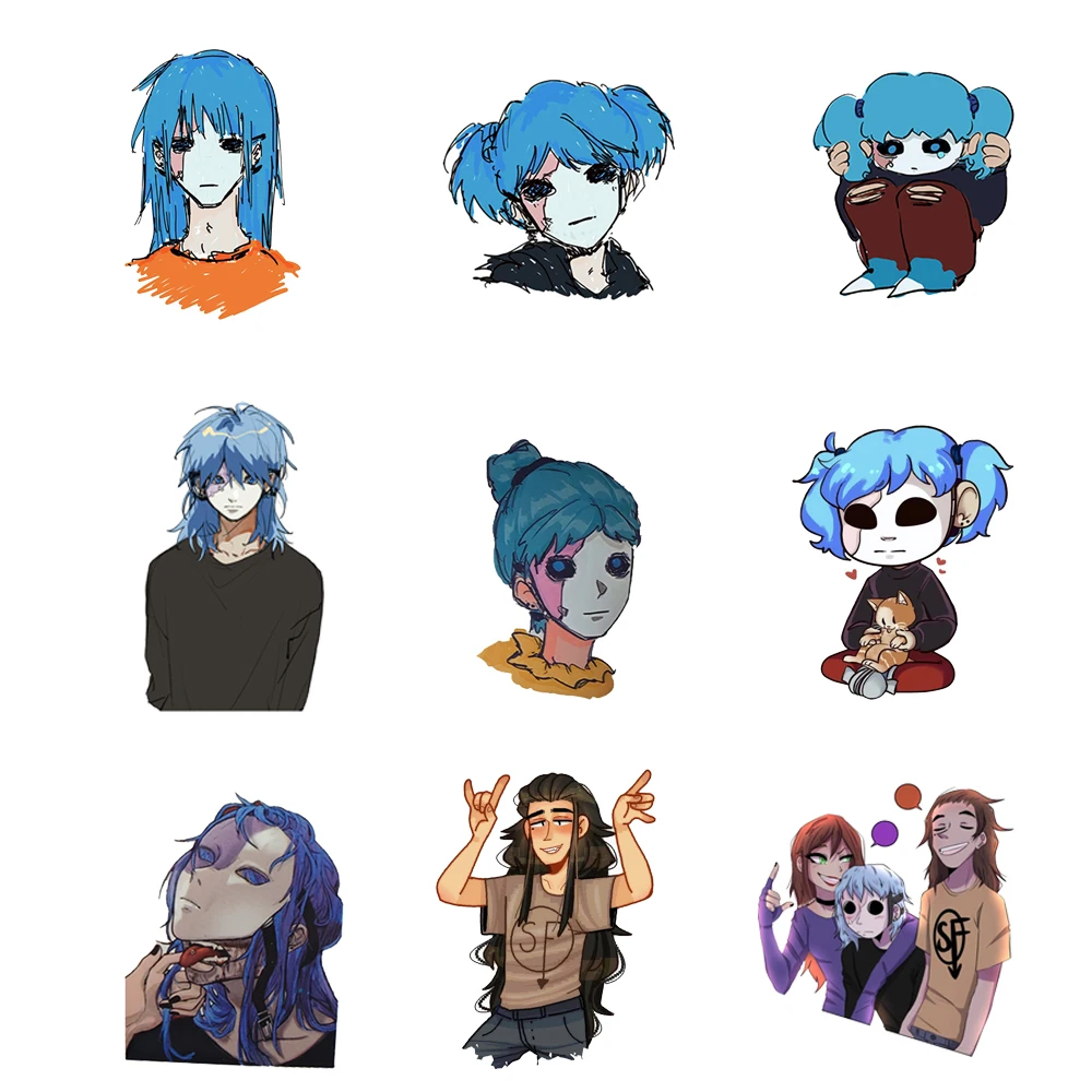 10/30/52pcs Horror Sally Face Stickers Aesthetics Sally Anime Sticker Waterproof Laptop Skateboard Notebook Bike Graffiti Decals