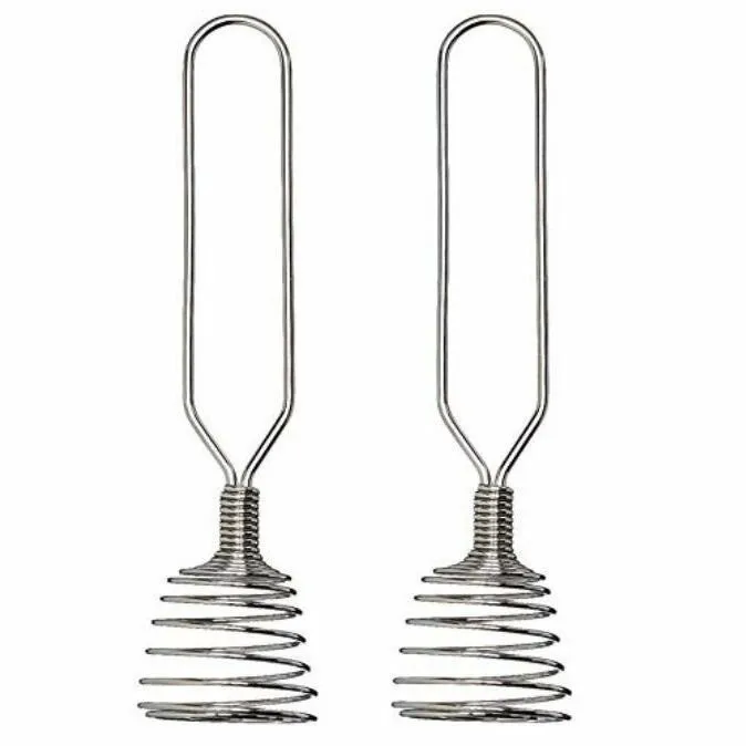 

7 Inch French Whisk Spring Coil Wire Beater 2 Pack Heavy Duty Stainless Steel Cream Whip Egg Mixer for Baking Cooking Kitchen