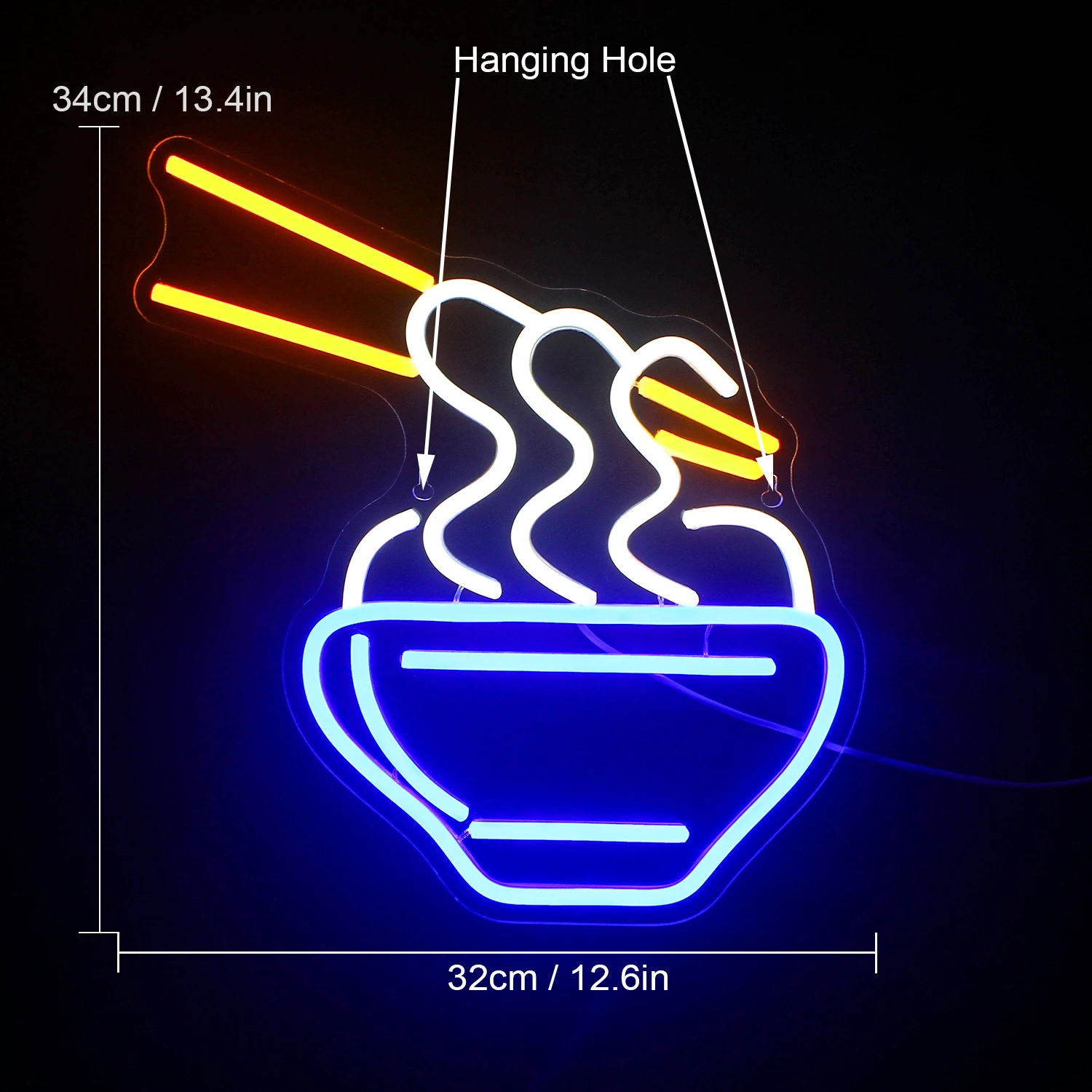 Ramen Neon Sign for Wall Decor USB Noodle Illuminated Logo Suitable In   Home Room Restaurants Homes Cafes Japanese Noodle Shops