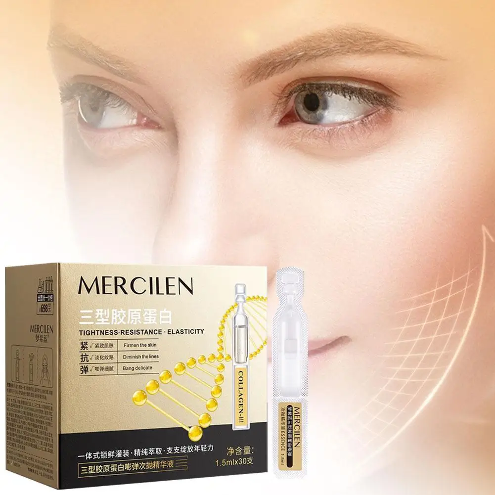 MERCILEM Collagen Booster Serum 1.5mlx30 Disposable Ampoules Anti Aging Brightening Skin Tightening For All Skin Types