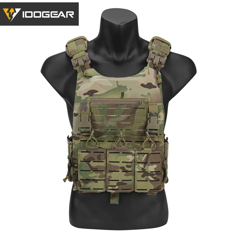 IDOGEAR LSR kamizelka taktyczna Quick Release Laser Cut Plate Carrier z 556 etui na magazynek MOLLE lekki sprzęt myśliwski 3318