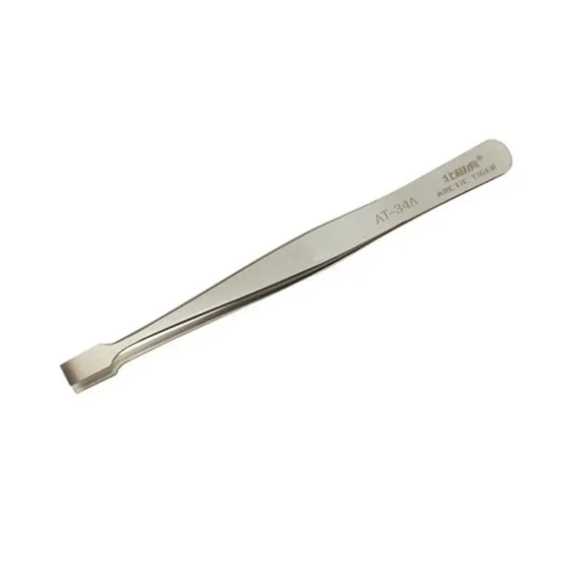 Stainless Steel Flat Wide Tweezers for Laboratory Clamping Stamp, Electronic Industry Tools, Industrial Tweezers, 120mm