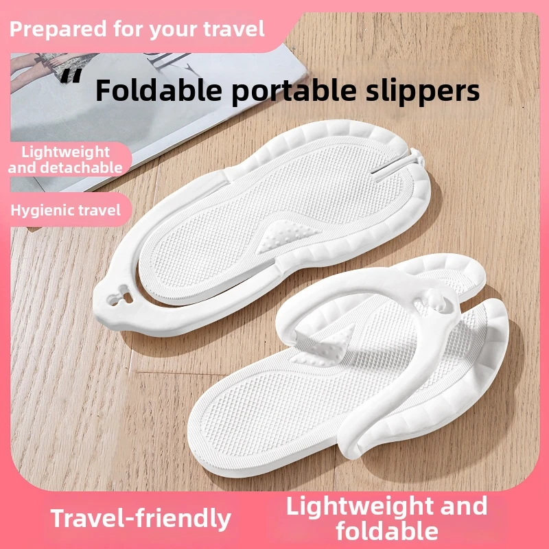 

Пара складных портативных шлепанцев для путешествий, пляжные тапочки для женщин и мужчин, летние унисекс-сандалии из EVA для ванной и душа, для отелей
