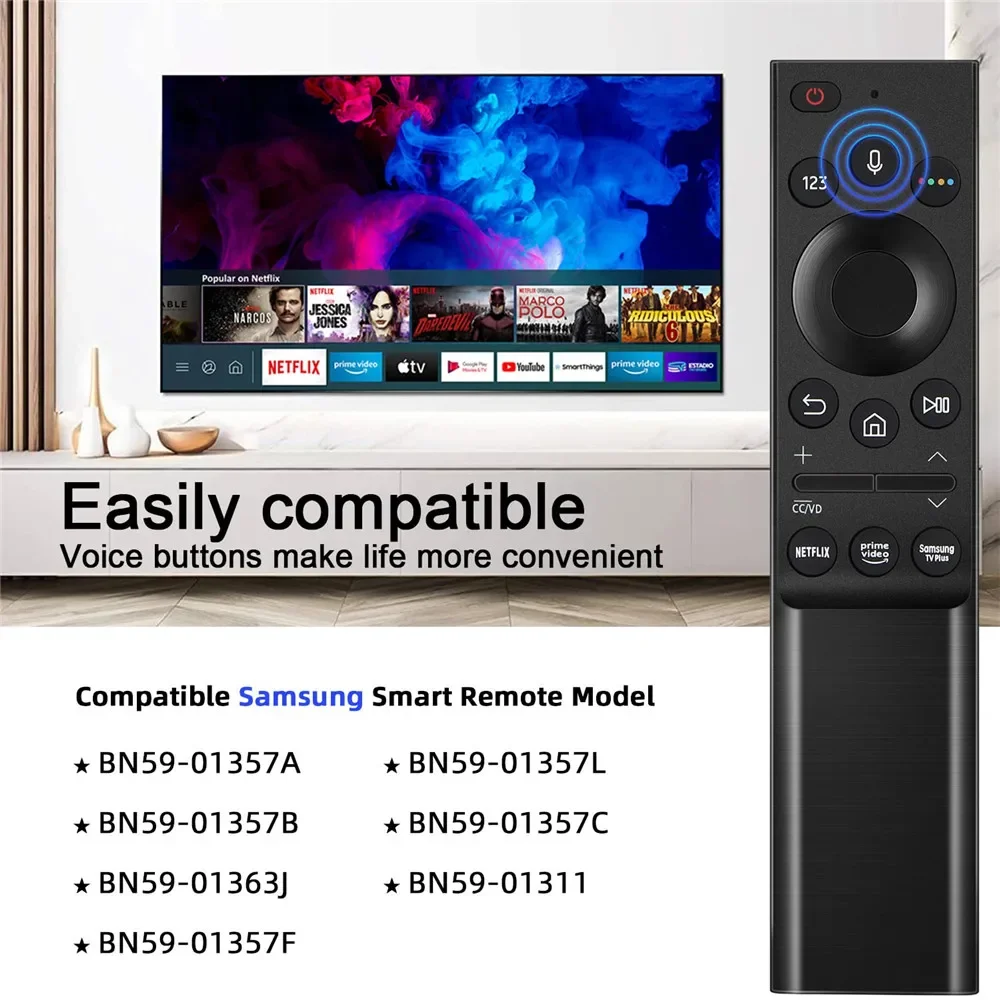 BN59-01363A Replacement Voice Remote Control for Samsung Smart TV QLED 4K 8K UHD,NEO Crystal Quantum HDR,QN UE UN and MU Series