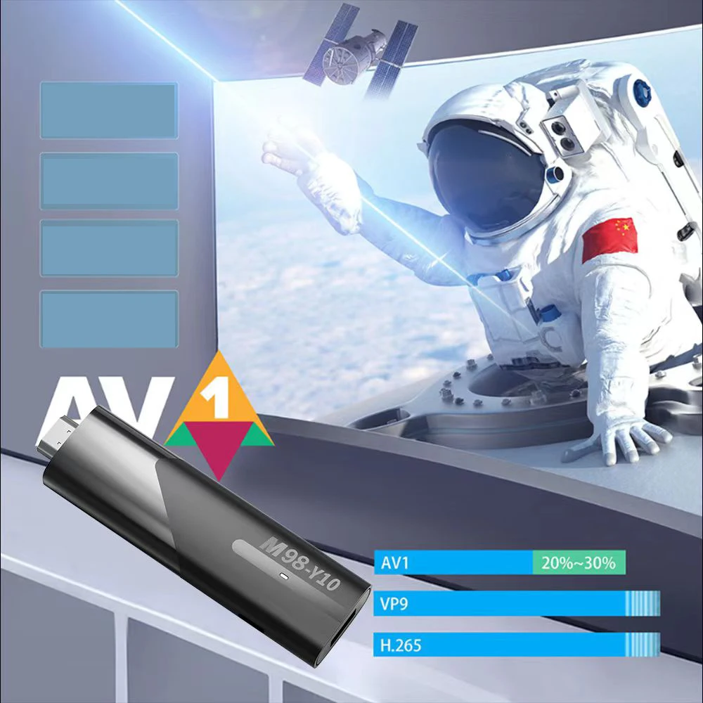 M98 Y10 Smart TV Stick Android 13 Allwinner H618 Voice remote HD 4K 6K 3D 2GB 16GB Dual WiFi 5G Airplay Preinstalled APP TV Box