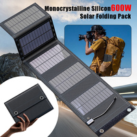 600W Foldable Solar Panel Phone Charger 5V Solar Panels Plate USB  Solar Panels Power Bank for Cell Phone Camping Emergency