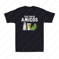 The Three Amigos Funny Lime Salt Tequila Drinking Cinco De Mayo Unisex TShirt Simple Style Print Men Women Cotton Loungewear Tee