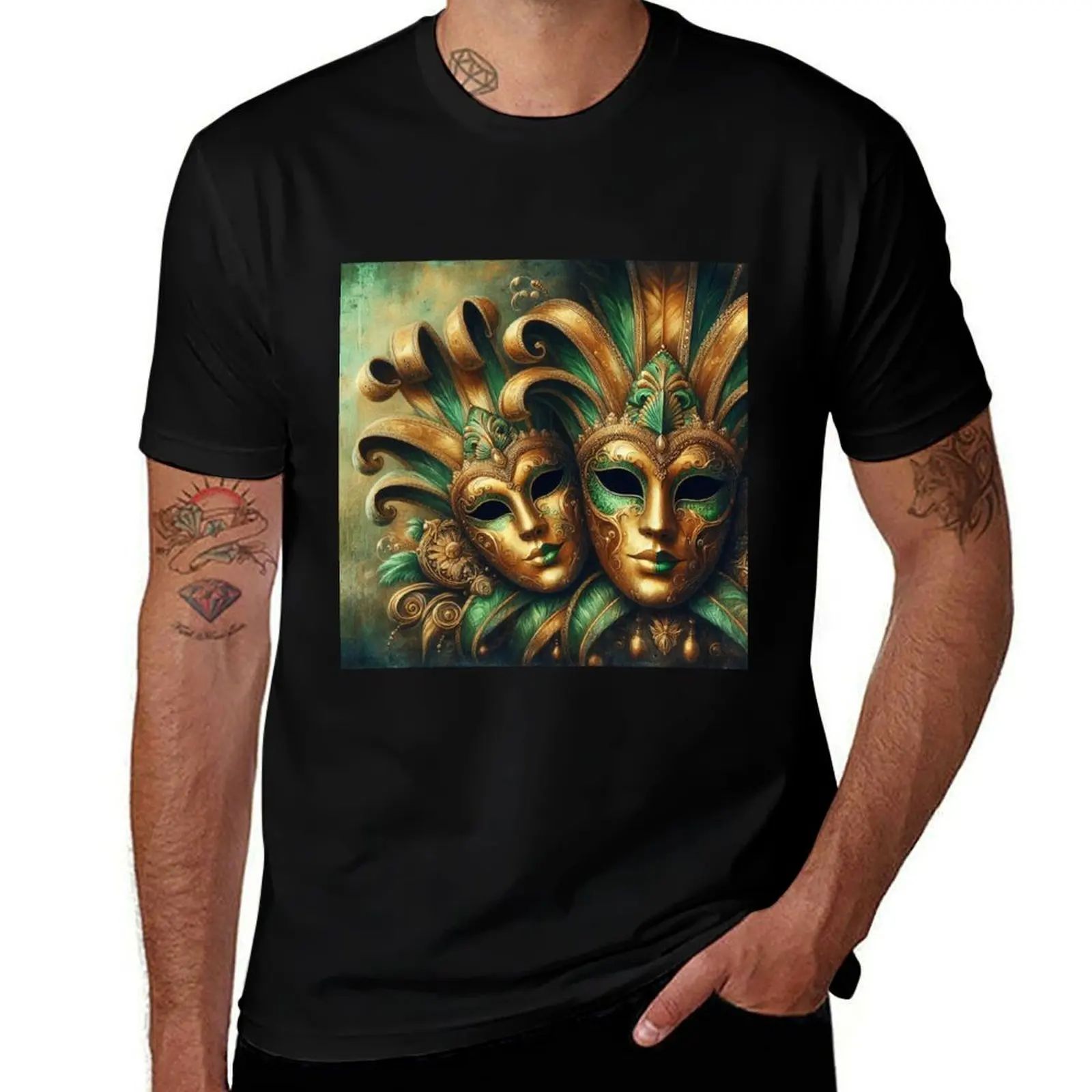 

Venetian masks T-Shirt oversize t-shirts man custom t shirt blanks summer tops Short sleeve tee men