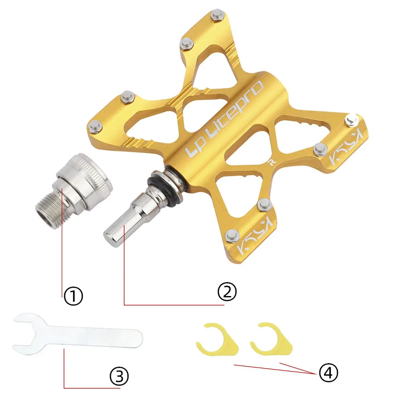 LP Litepro K5 Bicycle Pedal MTB Aluminum Alloy DU Bearing Ultralight Quick Release Pedals Folding Bike Pedal Bike Parts