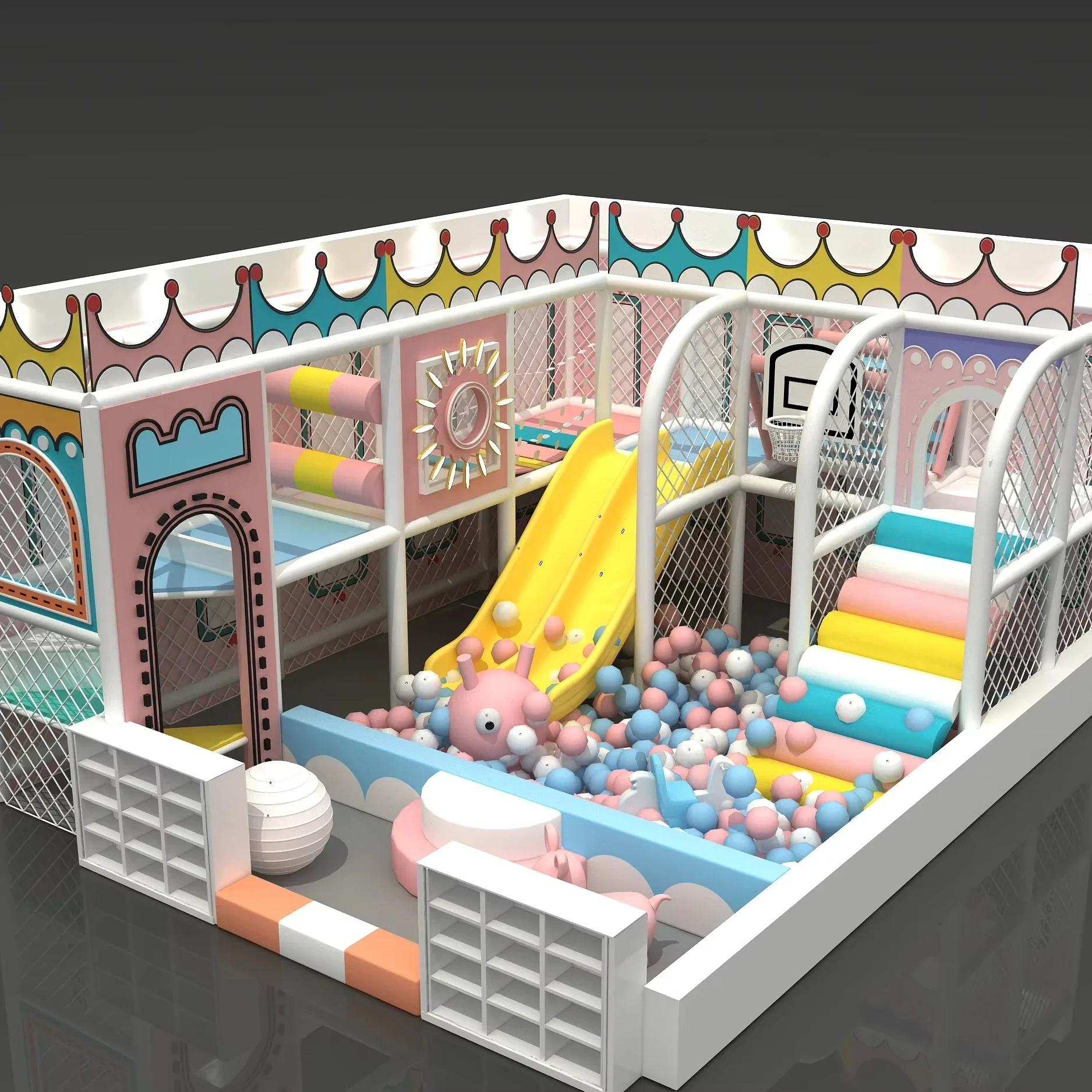 Popular Small  Indoor Playground with Slide Soft Play Area Kids Equipment Kid Wood Playhouse for Sale Mazes Customized Product