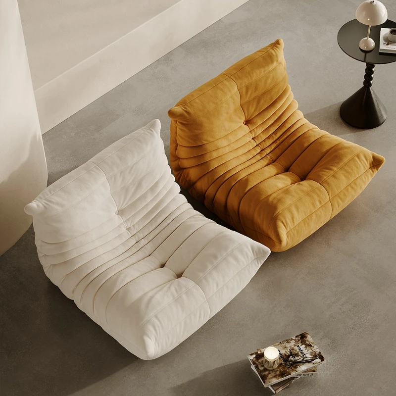 

Caterpillar compression sofa living room single high-end designer can sit lazy fabric Nordic style