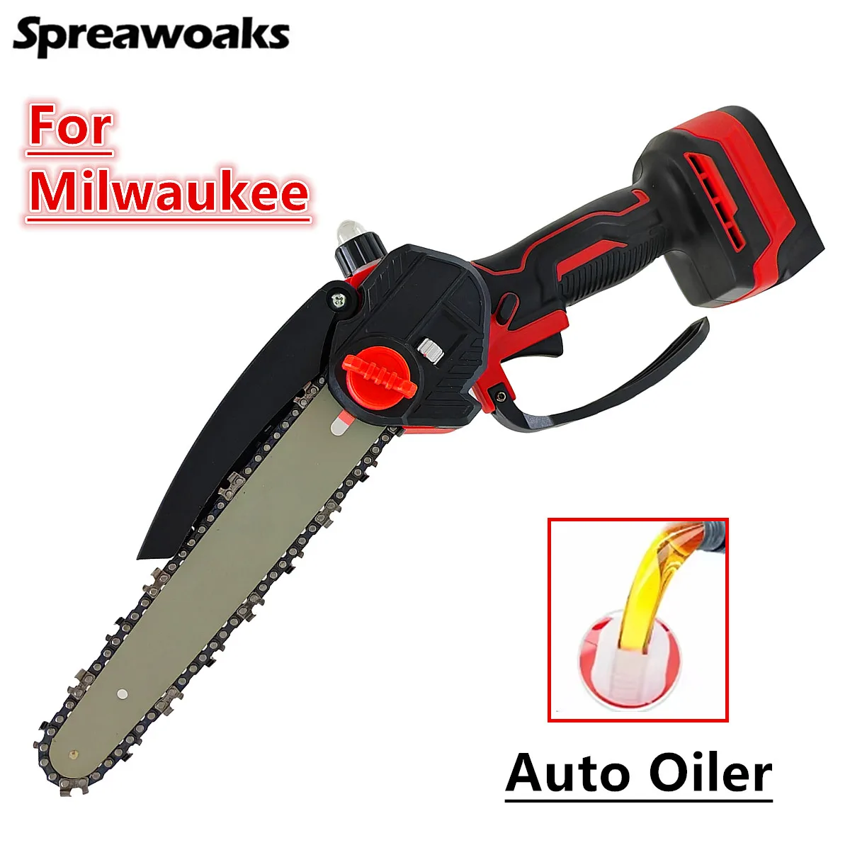 

8 Inch Brushless Chain Saw Automatic Lubrication Electric Chainsaw Pruning Cordless Power Tools For Milwaukee 18V Battery
