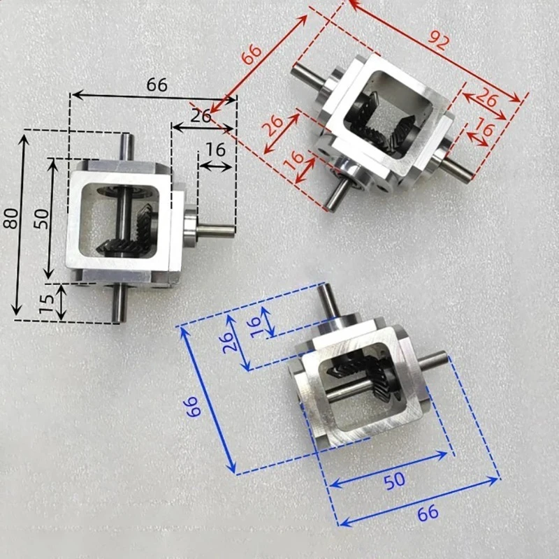Right Angle Transmission 1M 20T Bevel Gearbox T-Type Cross 90 Degree Commutator Ratio 1:1 Output Shaft Diameter 6MM Load 20KG