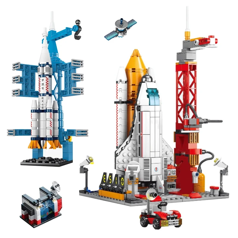 

Space Shuttle Building Block Manned Rocket Launching Pad Moon Base Model DIY Brick Toys For Kids Gift Set Christmas