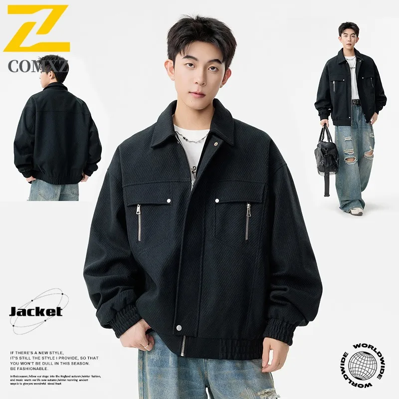 

COMXZ M 7XL Jacket Men Plus Size New Xin Fleece Fabric Turn Down Collar Daily Trend Korean Light Luxury Commute Coat Price 169