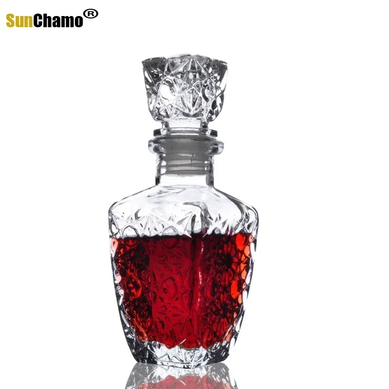 1PC Glass Whiskey Lot Liquor Clear Wine Drinks Decanter Crystal Vintage Bottle Carafe Gift 250ML 500ML 850ML  JR 1081