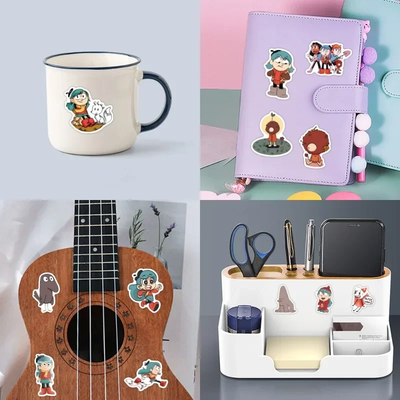 55 قطعة من ملصقات الرسوم المتحركة للمغامرة هيلدا الكرتونية على الجدران، ملصقات شارات لحقيبة الكمبيوتر المحمول لتزيين الكمبيوتر DIY لعبة كلاسيكية للأطفال #6