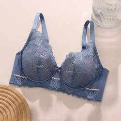 Autumn Winter Plus Size Lace Bras Women's Bralette Crop Top Underwear Sexy Lingerie Wide Shoulder Straps Underwood Push Up Bra