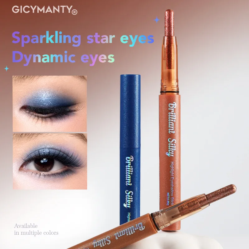 Crayon fard à paupières foncé fumé, 6 couleurs, paillettes métalliques nacrées, bâtonnets d'ombre à paupières, surligneur, stylo, outil de maquillage