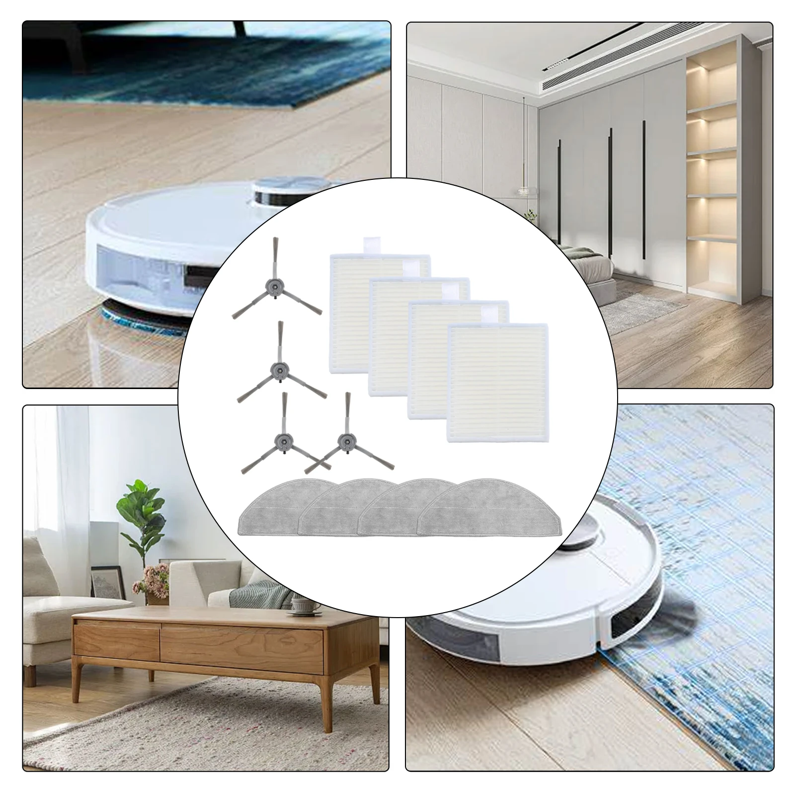 

1Set Of Mop Cloth Filter Brush For Vyzzle D10 For ILIFE V20 For Laresar For L10 For Roidmi Eve For ROOK S Robotic Vacuum Cleaner