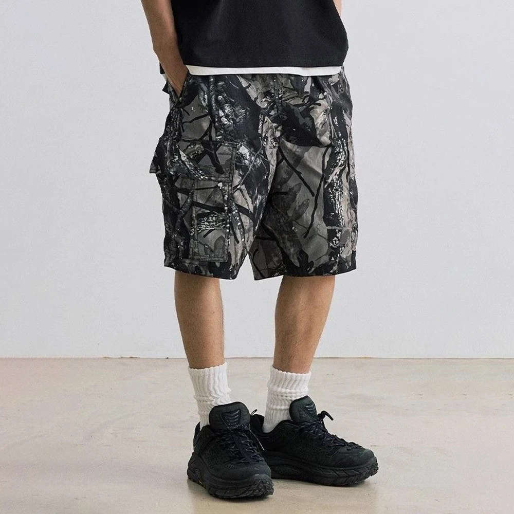 

Новые летние мужские камуфляжные джинсовые шорты в японском стиле ретро, модные тренды в стиле хип-хоп, уличные свободные дышащие нишевые мужские плавки