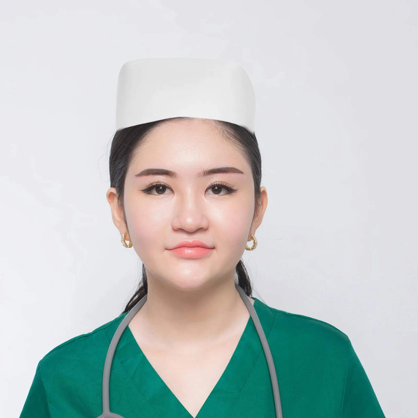 رقيقة بيضاء ممرضة قبعة عقال تنفس العرق ماصة مريحة ممرضة قبعات زي التمريض مدرسة التخرج حزب تأثيري #3