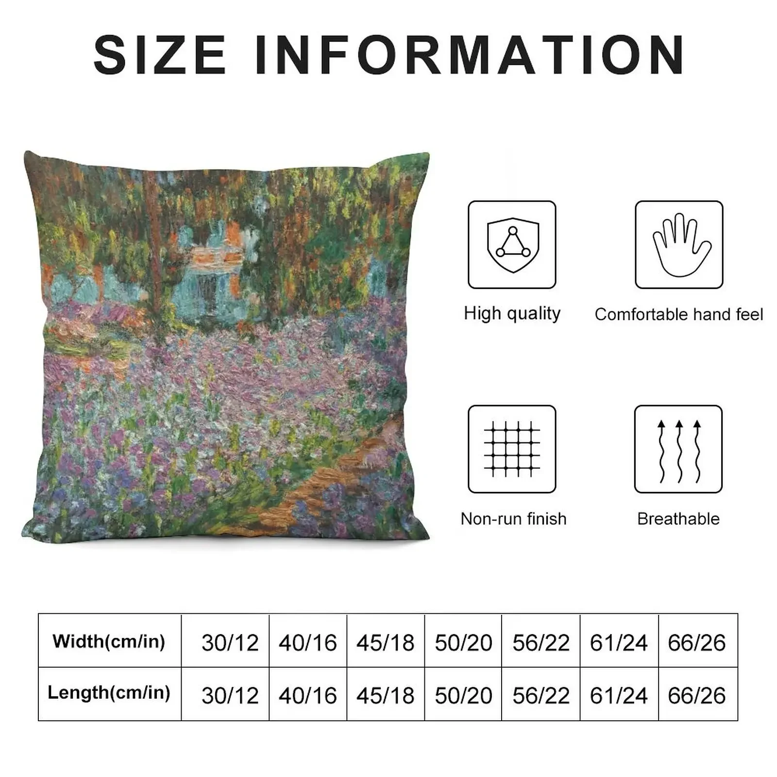 Claude Monet - Irises In Monet S Garden Throw Pillow anime girl Luxury Pillow Case Pillowcase Throw Pillow Covers