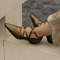 Women Pumps French Style Sheepskin Simple Shoes Retro Mary Jane Woman Simple Shoes Lady Spring Autum Retro Pumps Square Toe