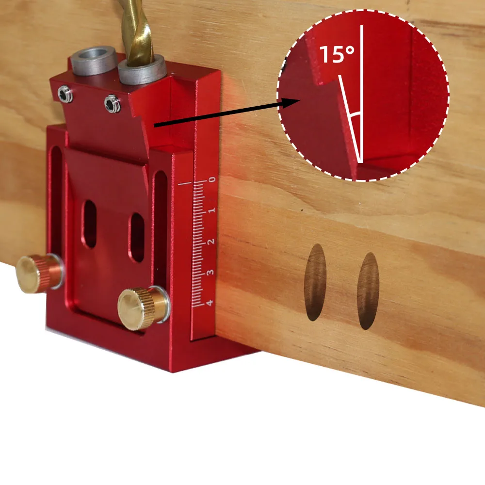 Pocket Hole Jig,Two Hole Wood Jig System Kit with Drill Guide and Step Drill Bit and Wooden Plugs and Screws for Joinery Work