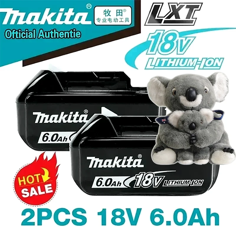 

Оригинальная литиевая батарея Makita 18 В, 6,0 Ач BL1860B/BL1850B/BL1830B со световым индикатором, 2 батареи