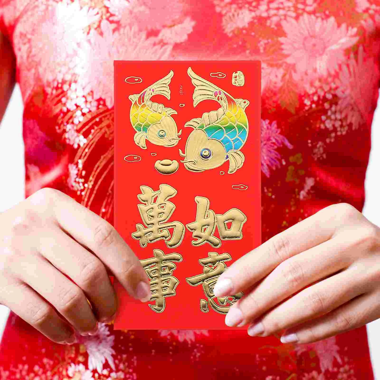 Año Lunar Hong Bao chino nuevo bolso de sobre rojo largo regalo de boda delicado