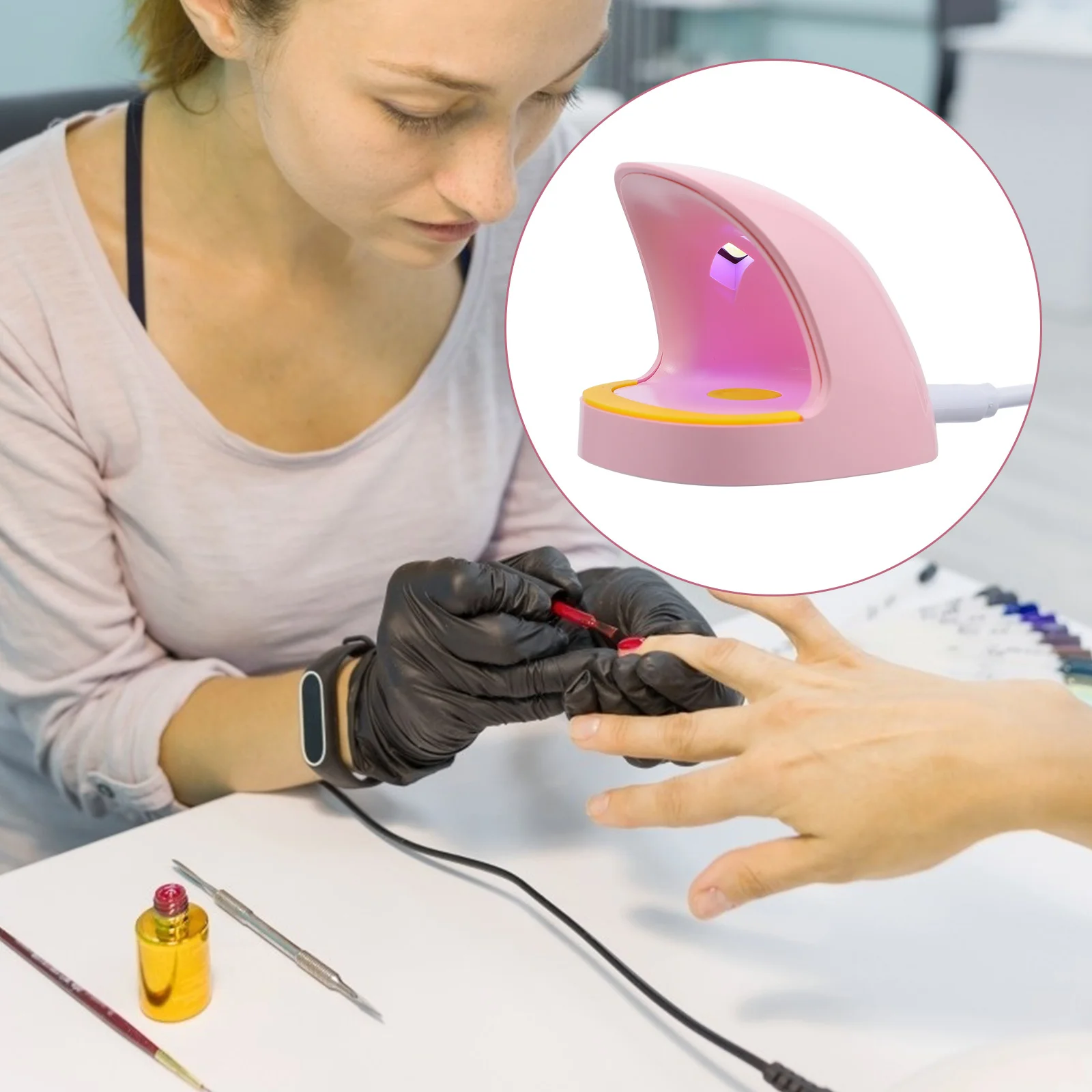 Mini Uv Led Nagel Droger 365Nm + 405Nm Draagbare Nail Art Lamp Sneldrogende Gel Polish Manicure Tool thuis Salon