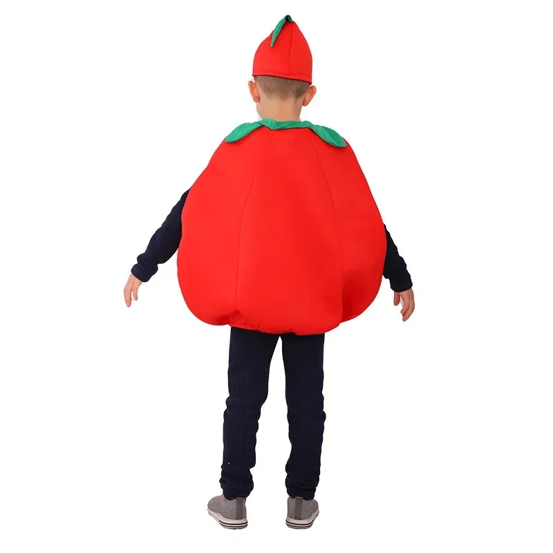 Child Fruits Veggies Collection Tomato Shaped Costume Halloween Nature Costumes for Kids Cosplay Outfits Dress Up Set