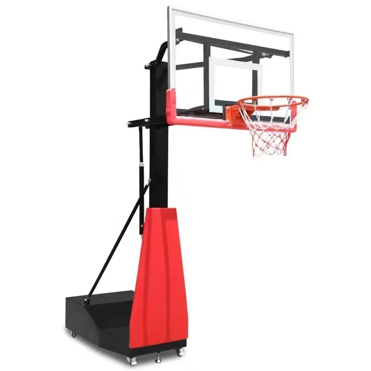 

Adjustable Portable Outdoor Basketball Hoop Stand with Padding for Court Equipment