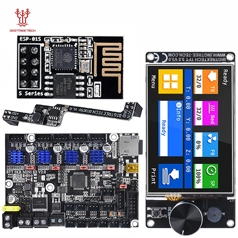 

Материнская плата BIGTREETECH SKR MINI E3 V2.0 с сенсорным экраном TFT35 V3.0, модуль Wi-Fi DCDC5V для 3d принтера Ender 3, модернизация CR10