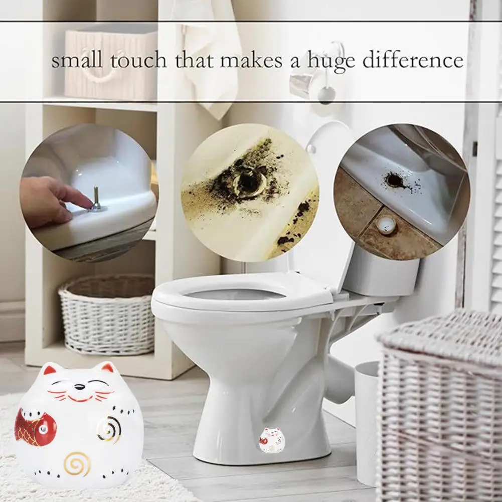 Cute Cat Toilet Accessories Ceramic Cat Toilet Bolt Cover Decorative Lid Set for Bathroom Home Decoration Easy Installation