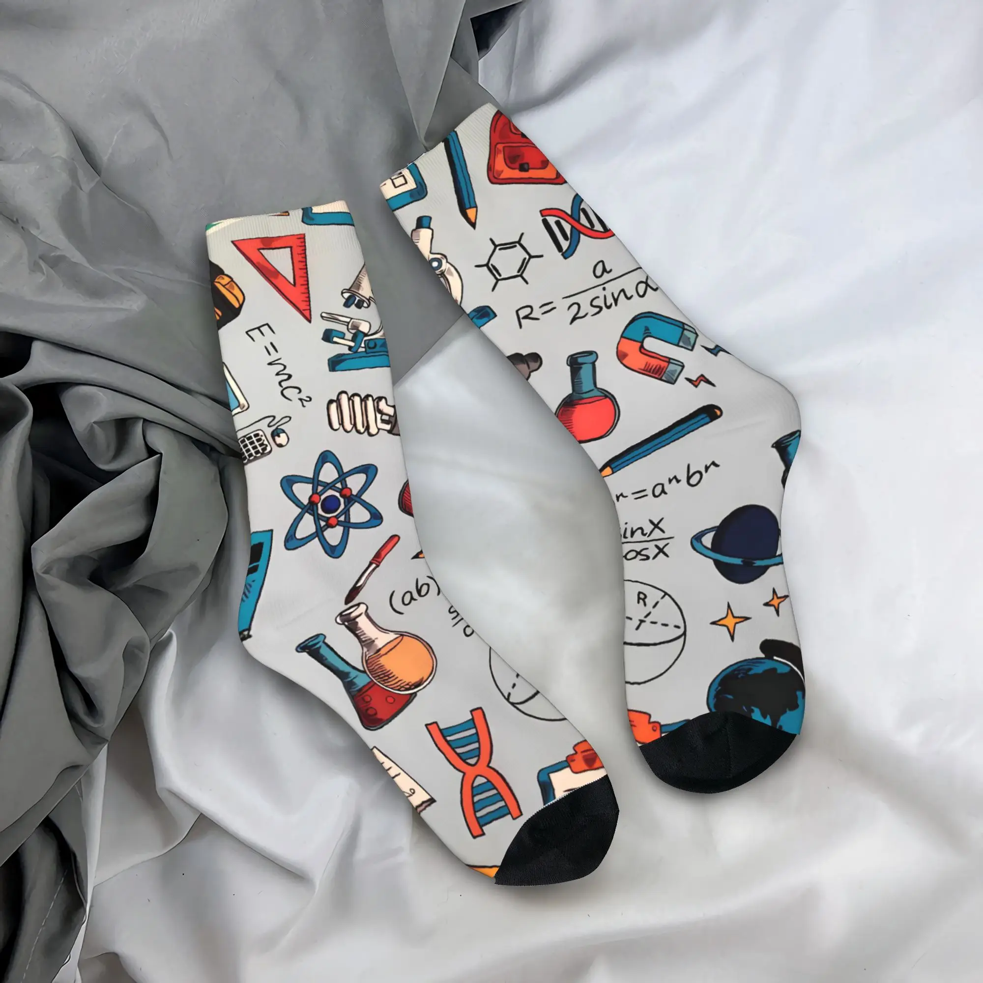 Math Chemistry Element Printed Stockings  Fashion Socks Medium Soft Socks Autumn Running Sports Custom Anti Skid Socks Gift