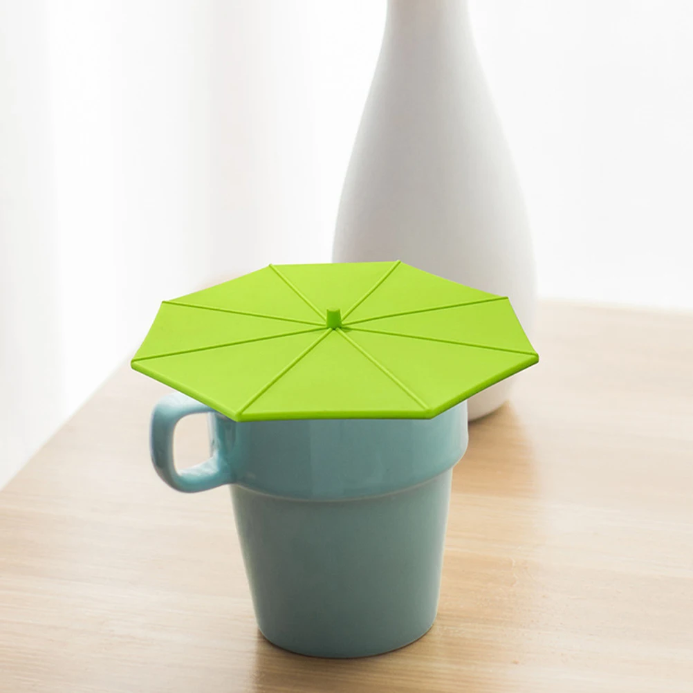 

5pcs Umbrella Silicone Cup Lid Dustproof Leakproof Mug Cover for Camping Silicone Cup Lid Household Kitchen Bar Use